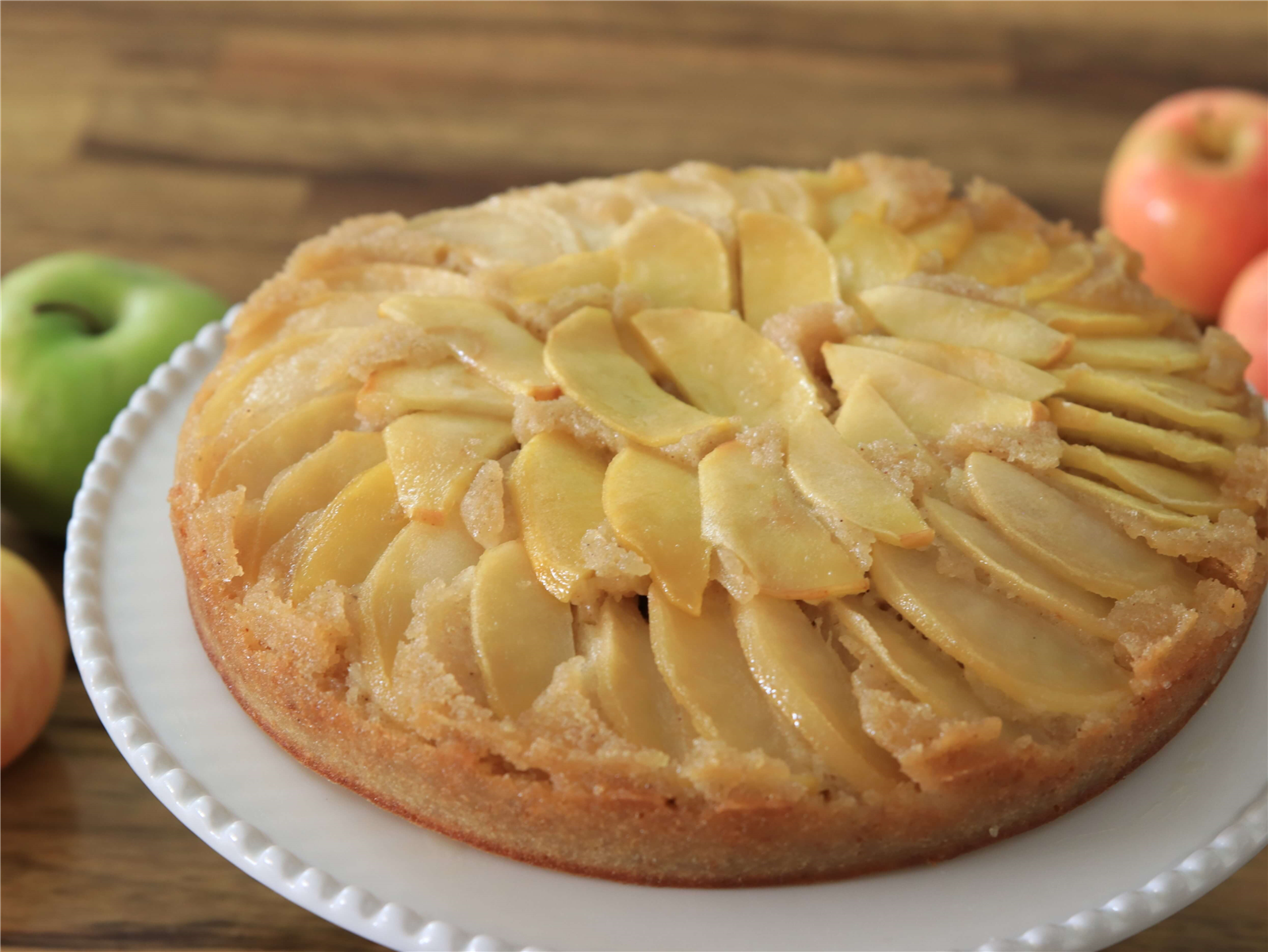 Upside-Down Apple Cake Recipe - The Cooking Foodie