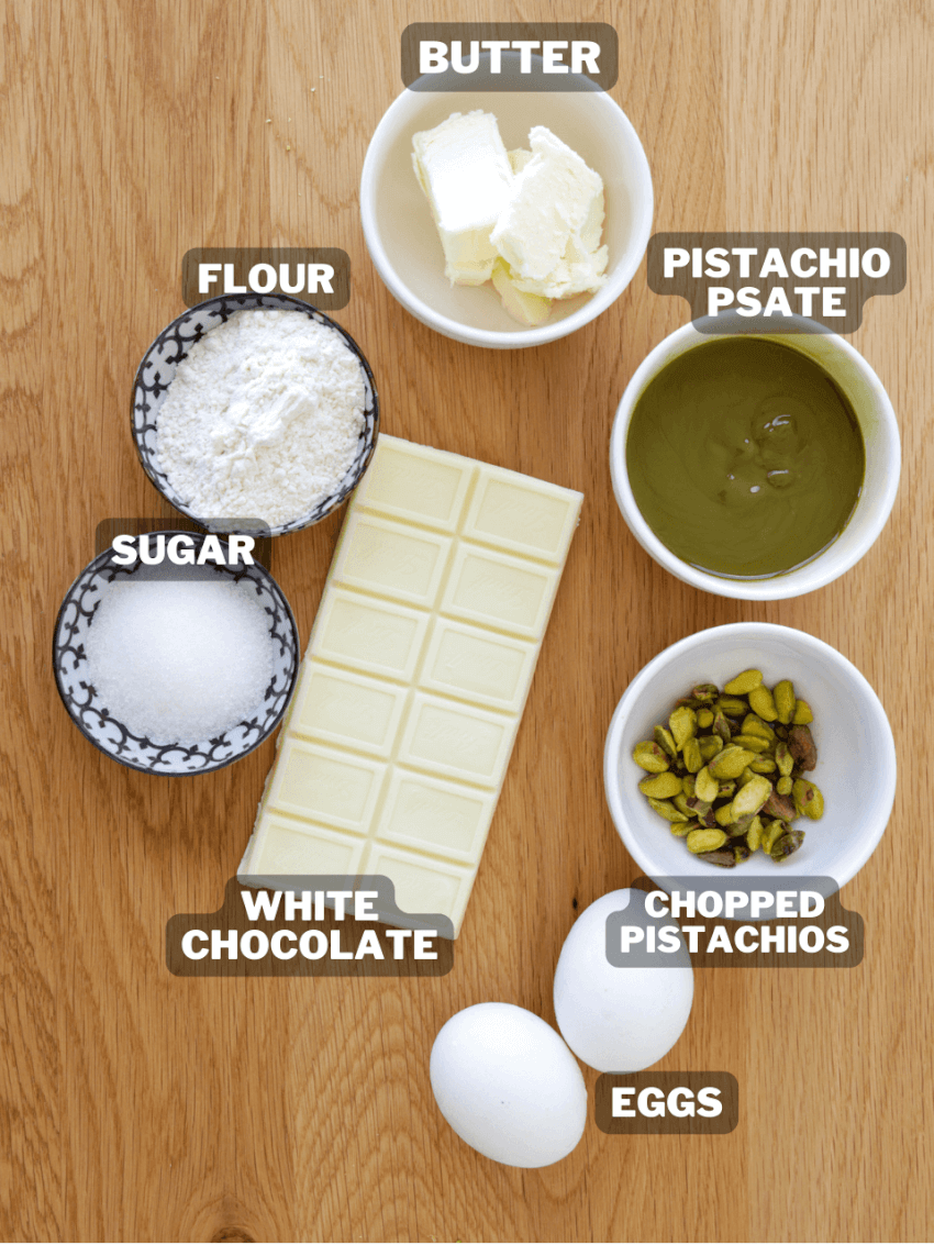 ingredient for pistachio lava cake