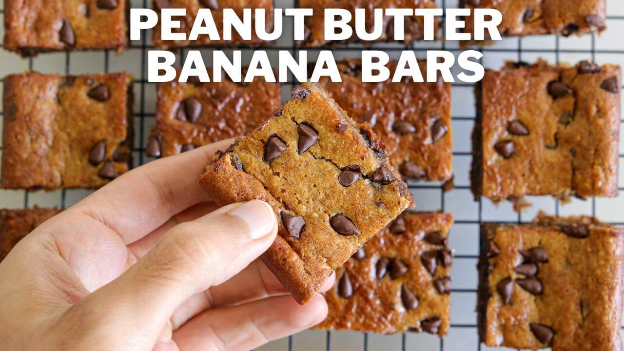 Peanut Butter Banana Chocolate Chip Bars Recipe - The Cooking Foodie