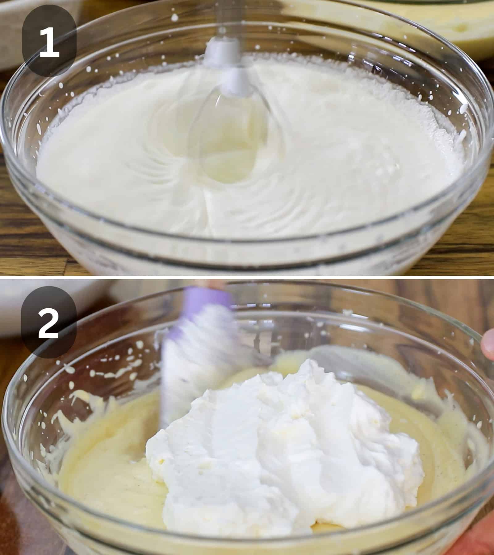 whip heavy cream and fold into the tiramisu cream