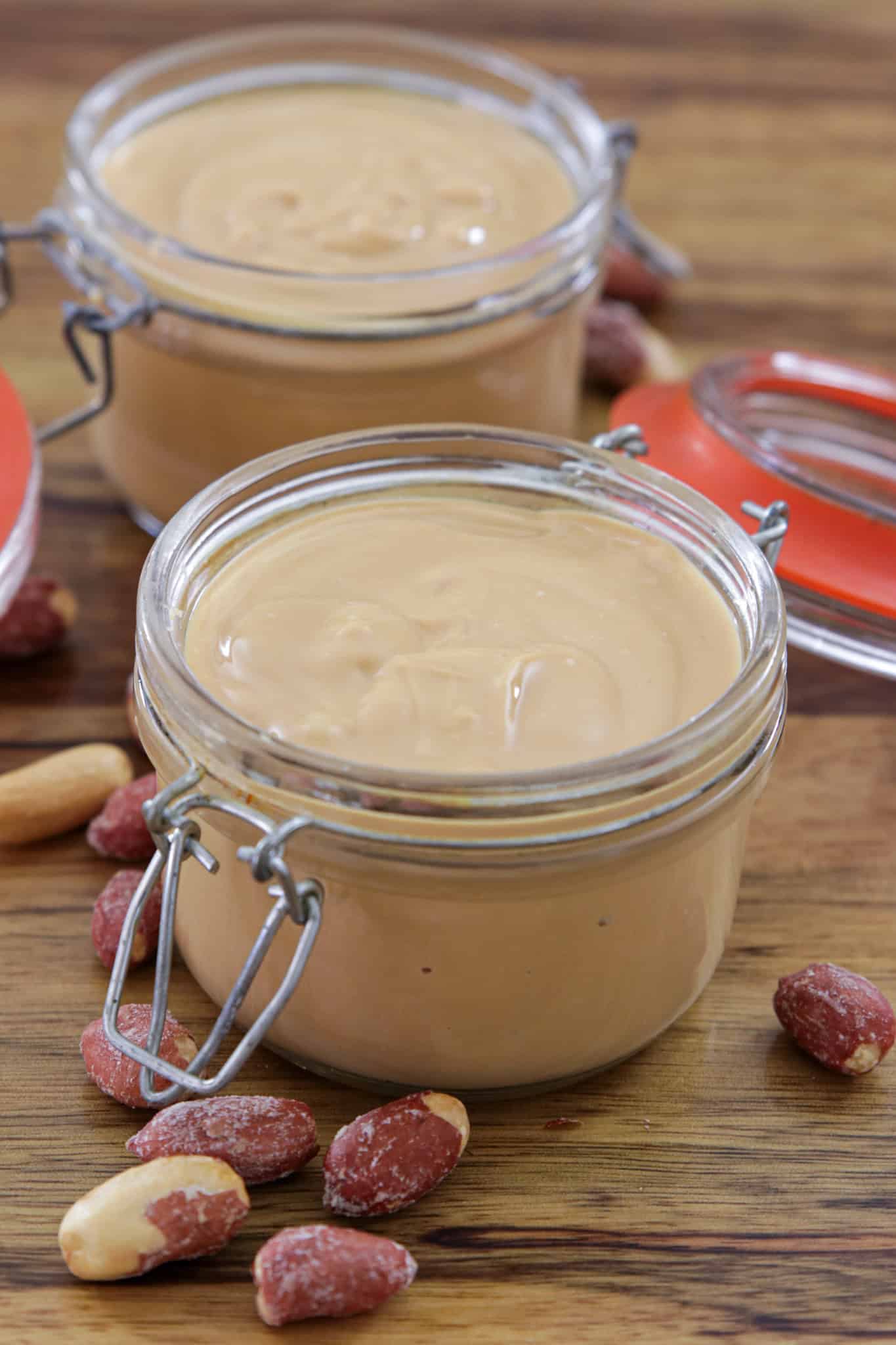 homemade peanut butter in a jar