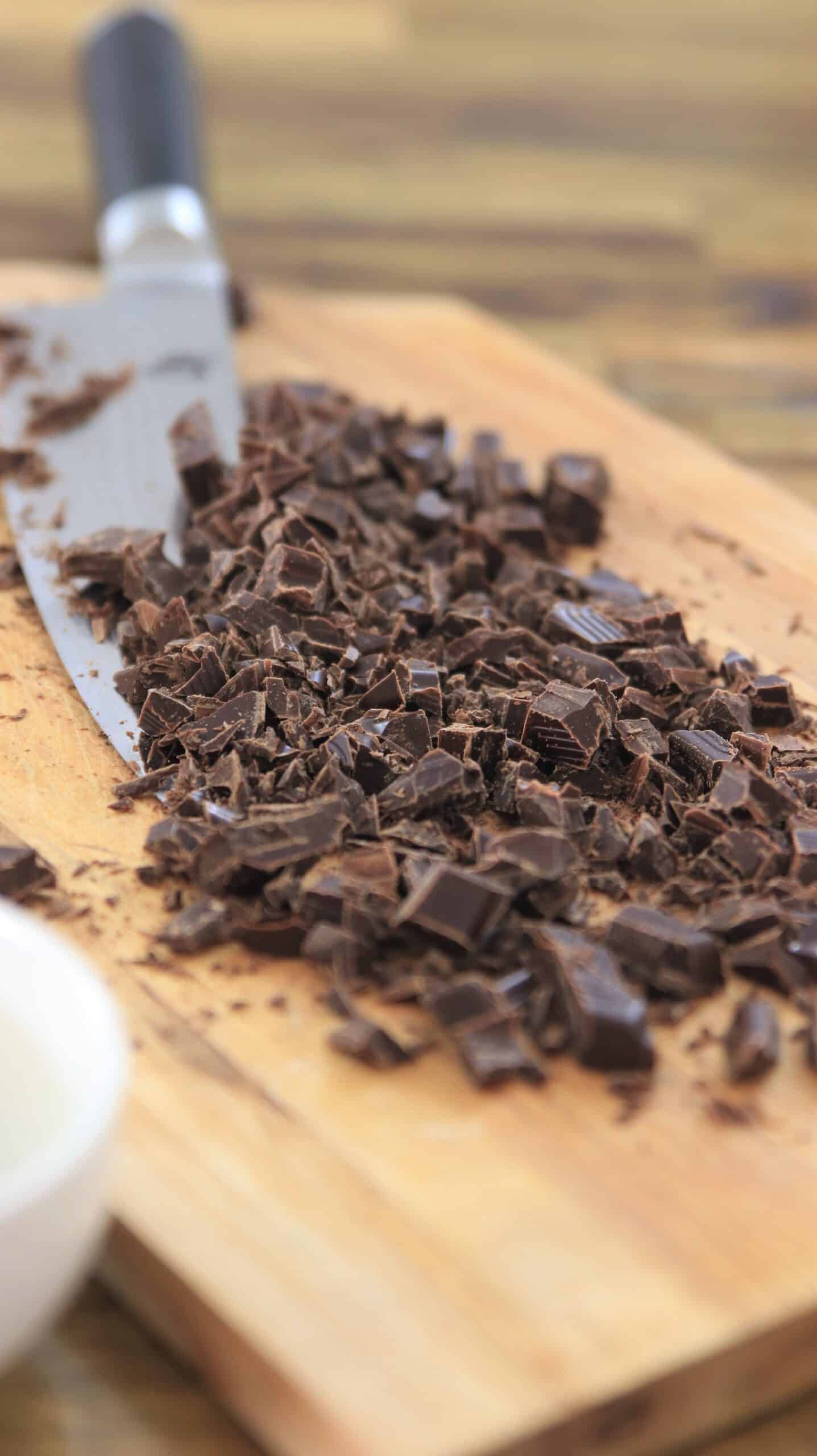 chopped dark chocolate