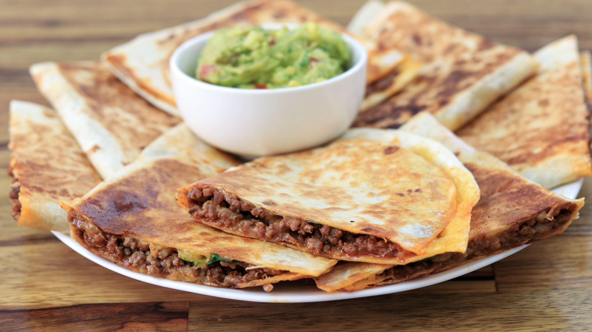 cheesy homemade ground beef Quesadillas 