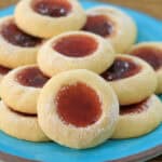 Thumbprint cookies with strawberry jam