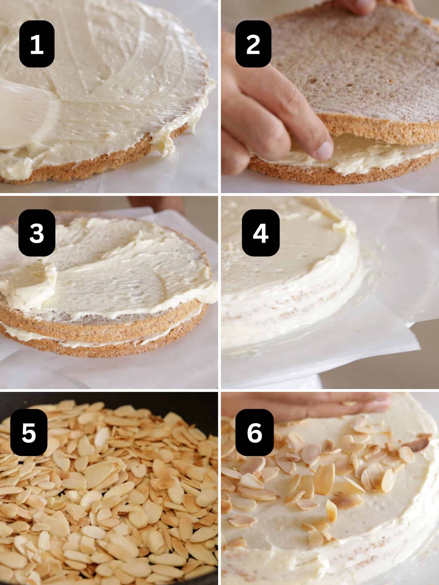 Assemble and Decorate Swedish almond cake