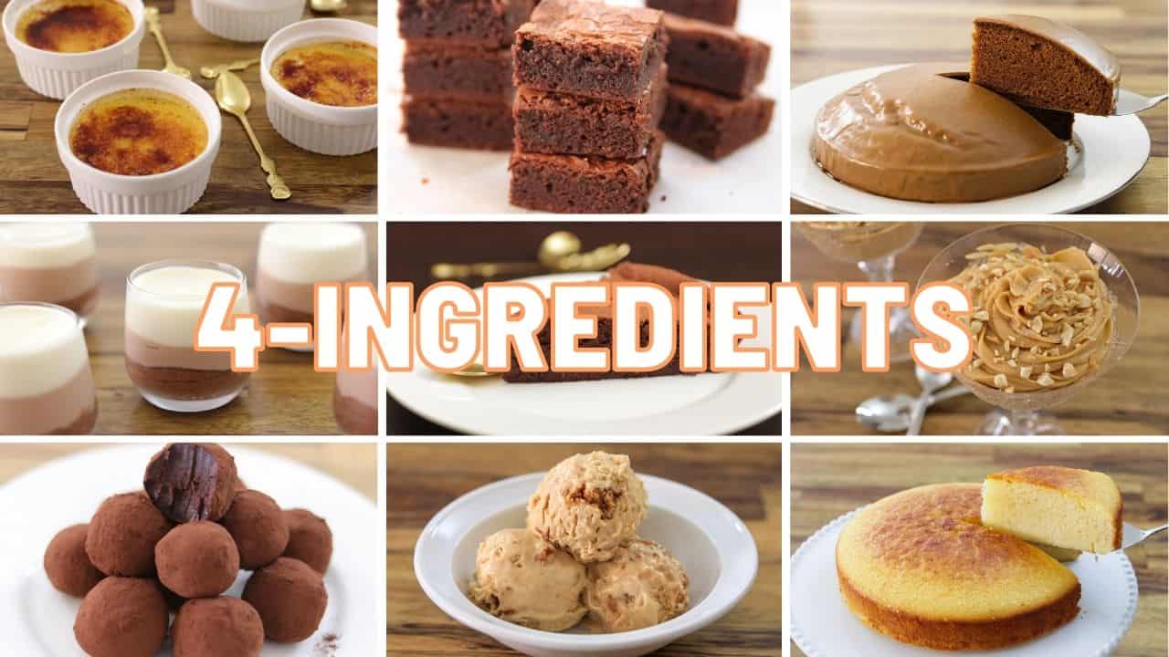 a collage of 4-ingredient dessert recipes