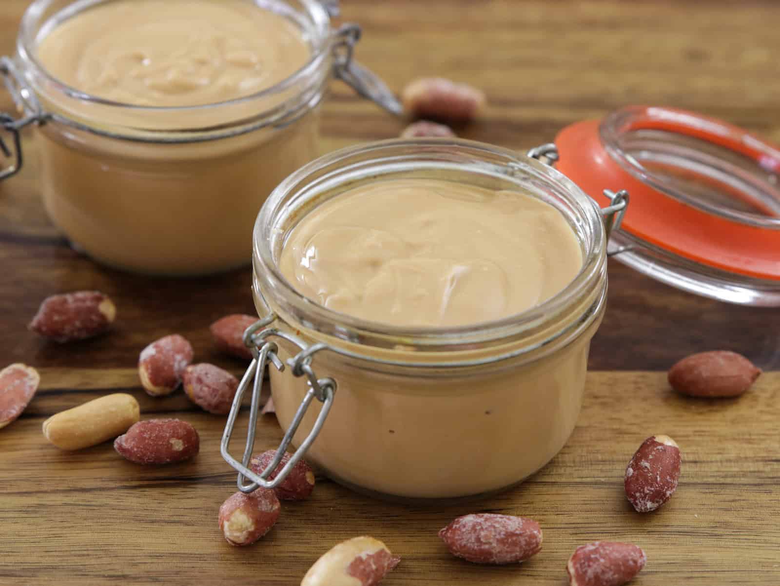 homemade peanut butter in a jar