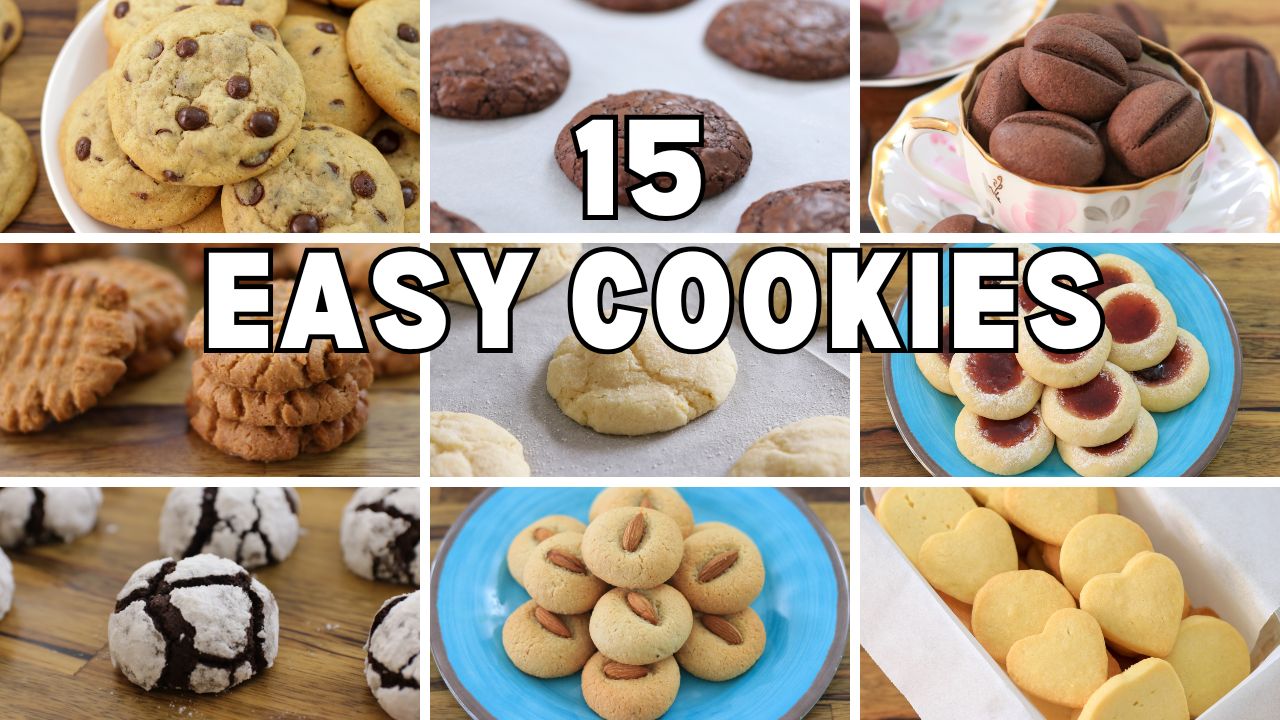 a collection of 15 easy cookie recipes