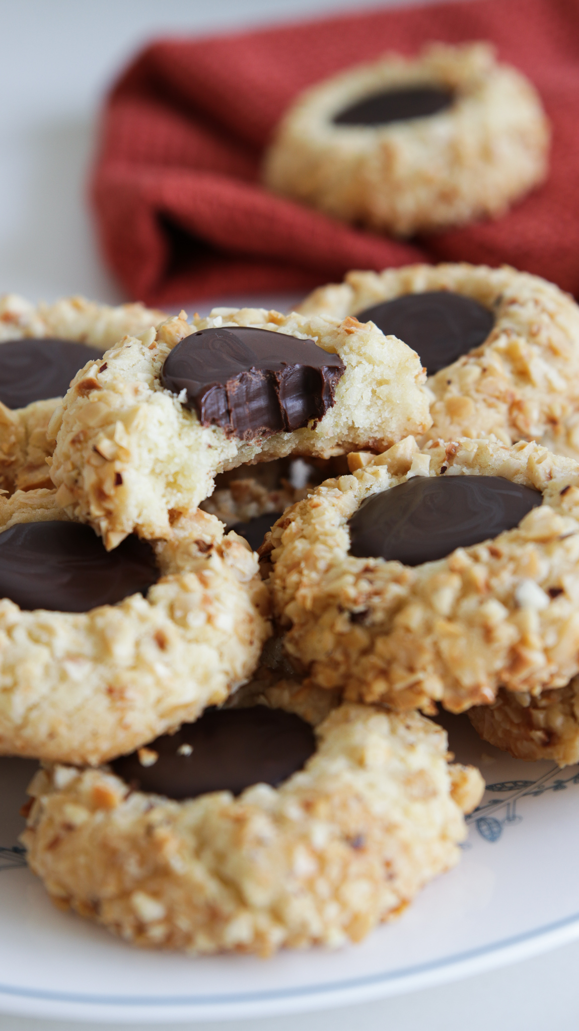 homemade chocolate thumbprint cookies