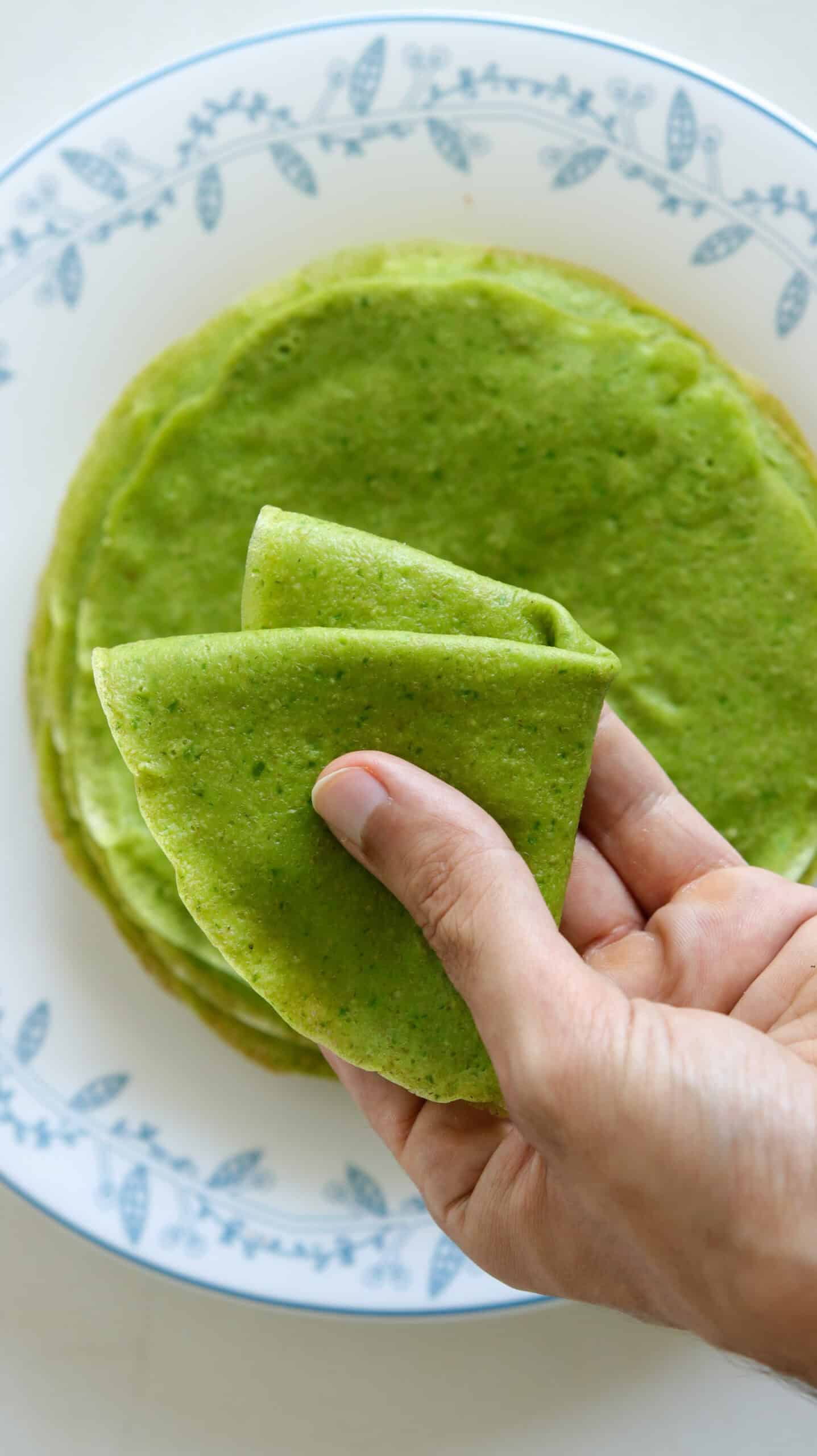 spinach oatmeal crepes