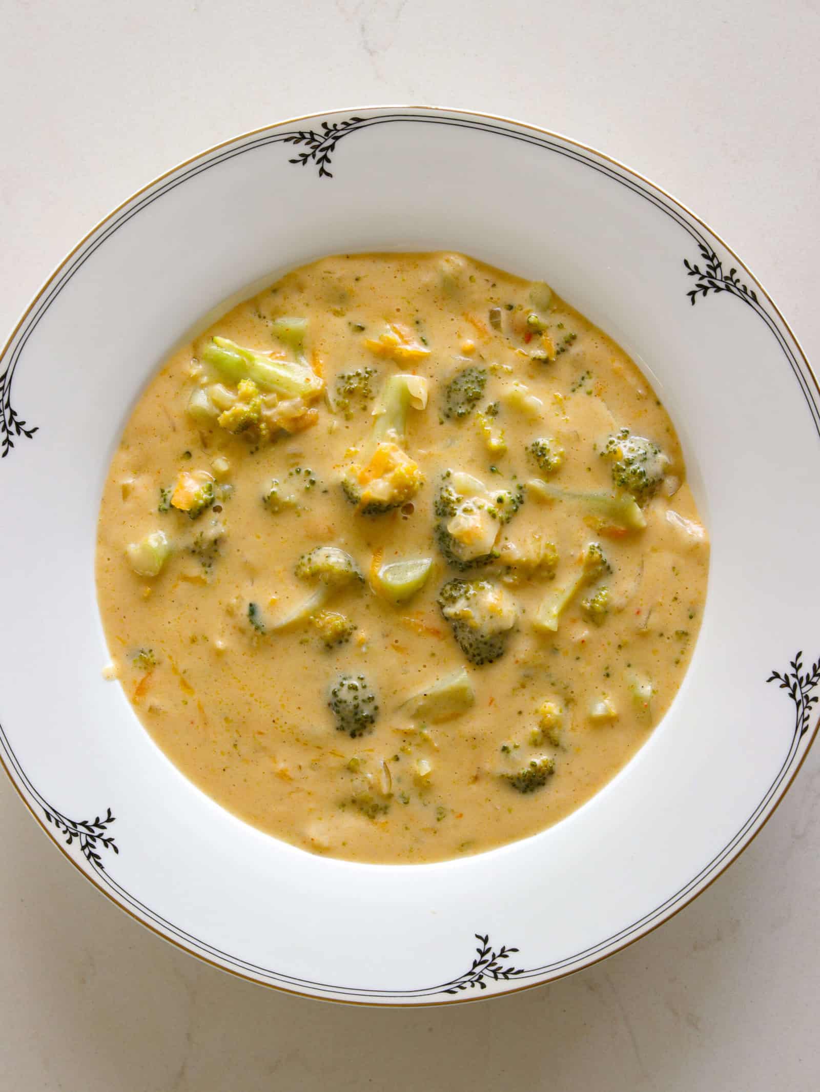 creamy and rich homemade broccoli and cheddar soup