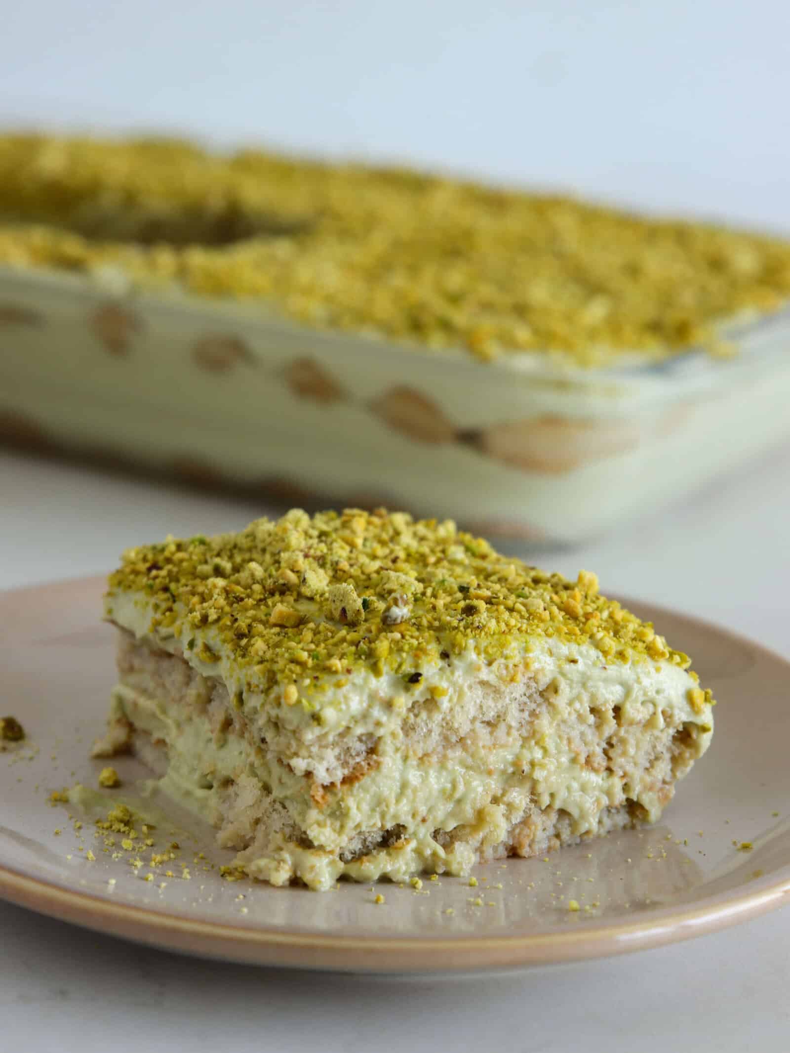 creamy pistachio tiramisu