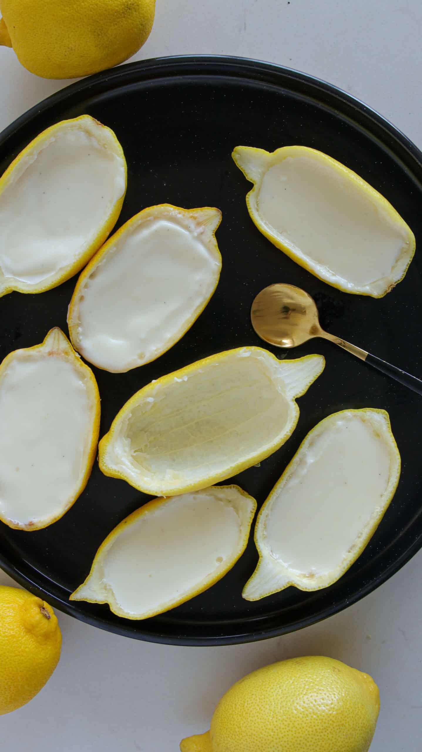 lemon shells filled with lemon dessert