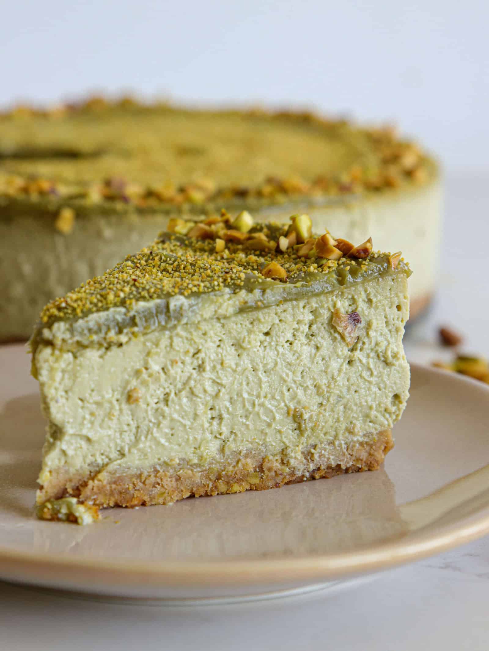 creamy pistachio cheesecake