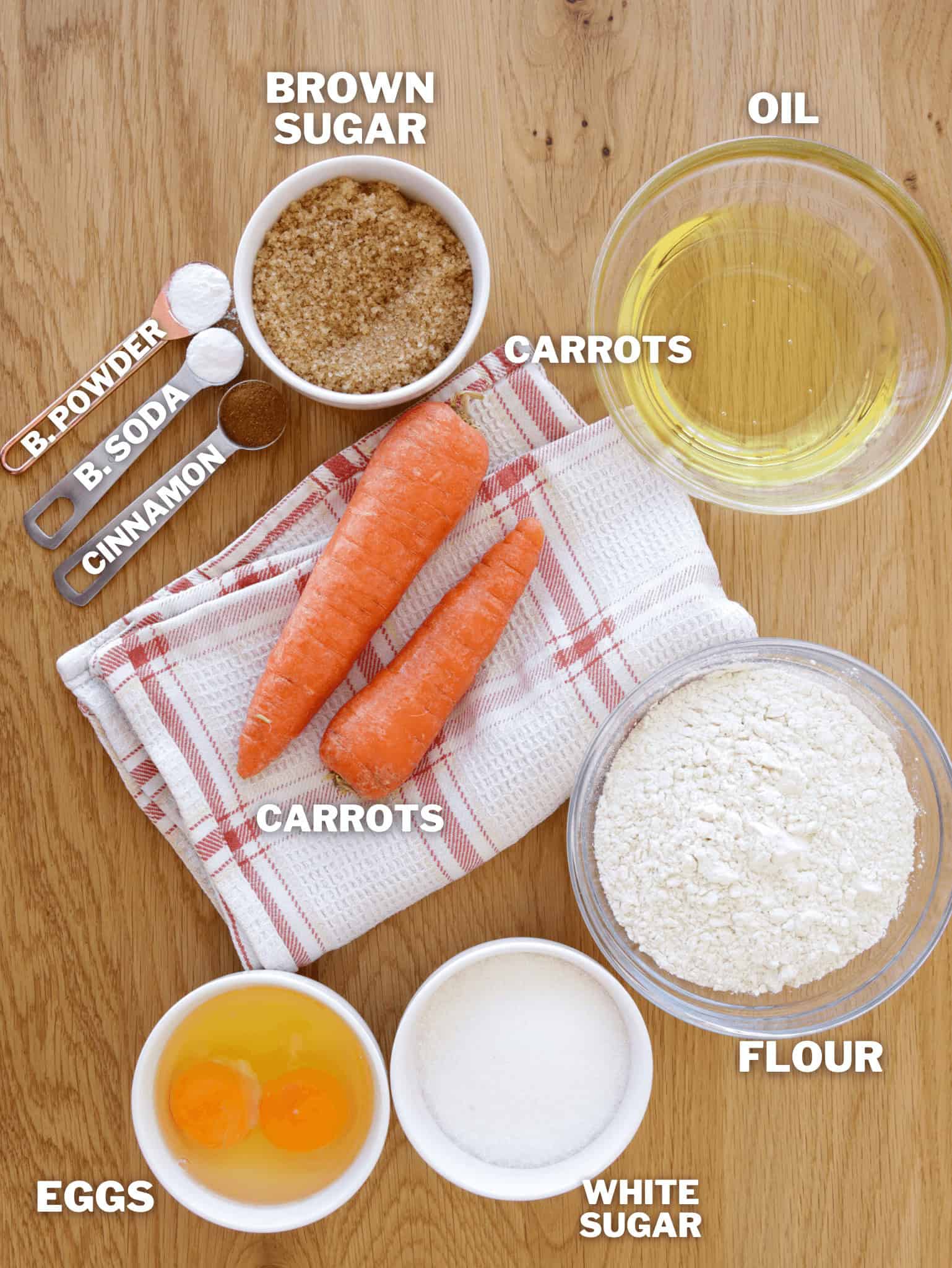 ingredients for carrot cake