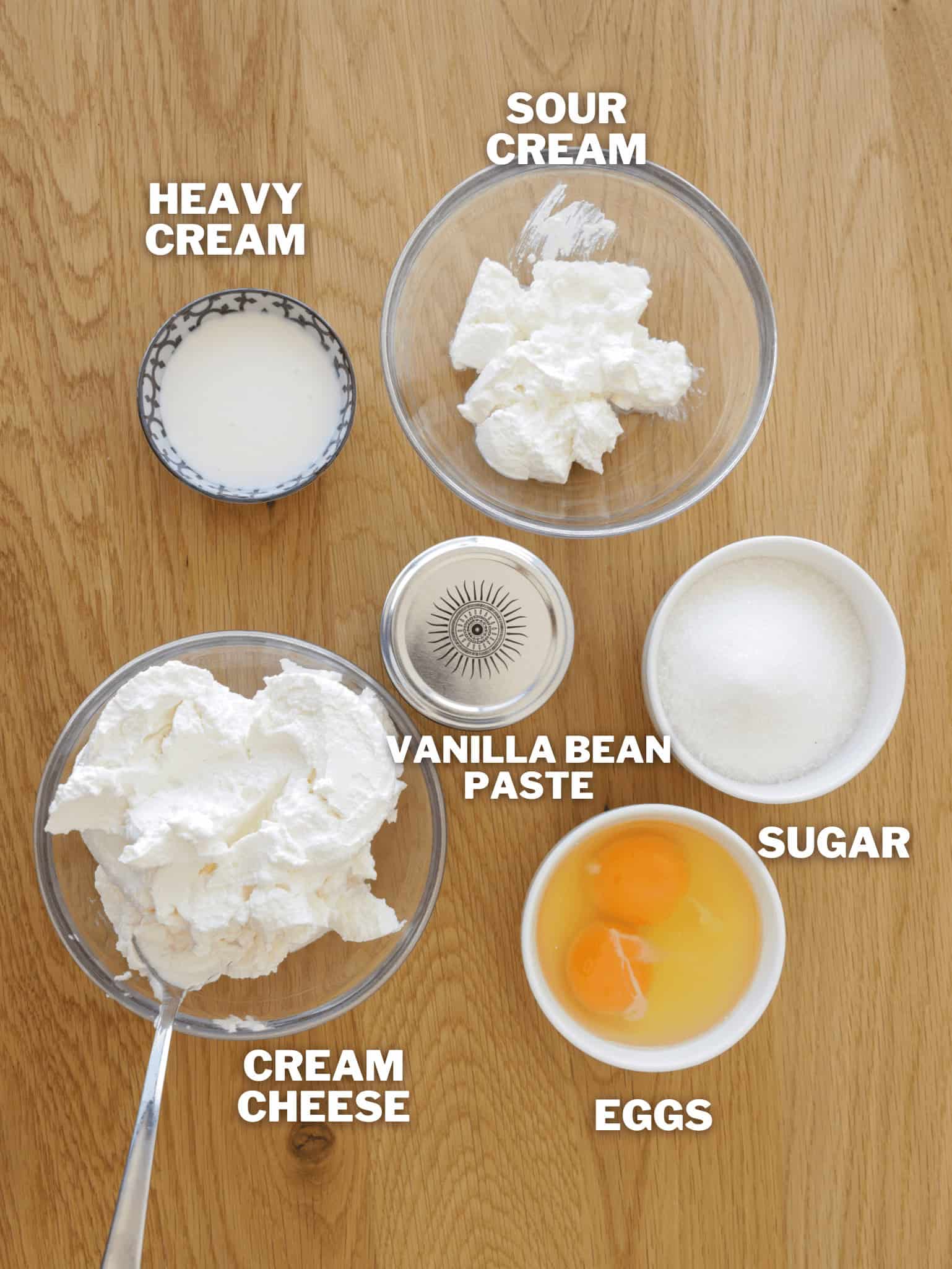 ingredients for cheesecake layer