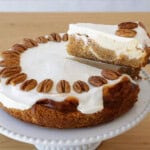 Carrot cake cheesecake with cream cheese frosting