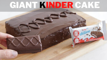 Giant Kinder Cake Recipe | Kinder Delice Cake