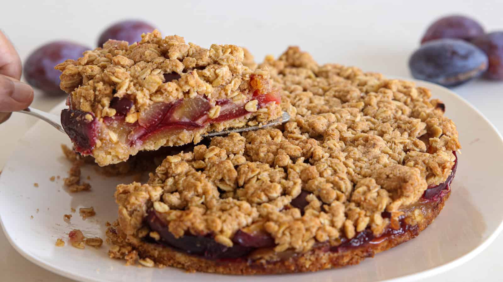 Plum Crumble Cake Recipe