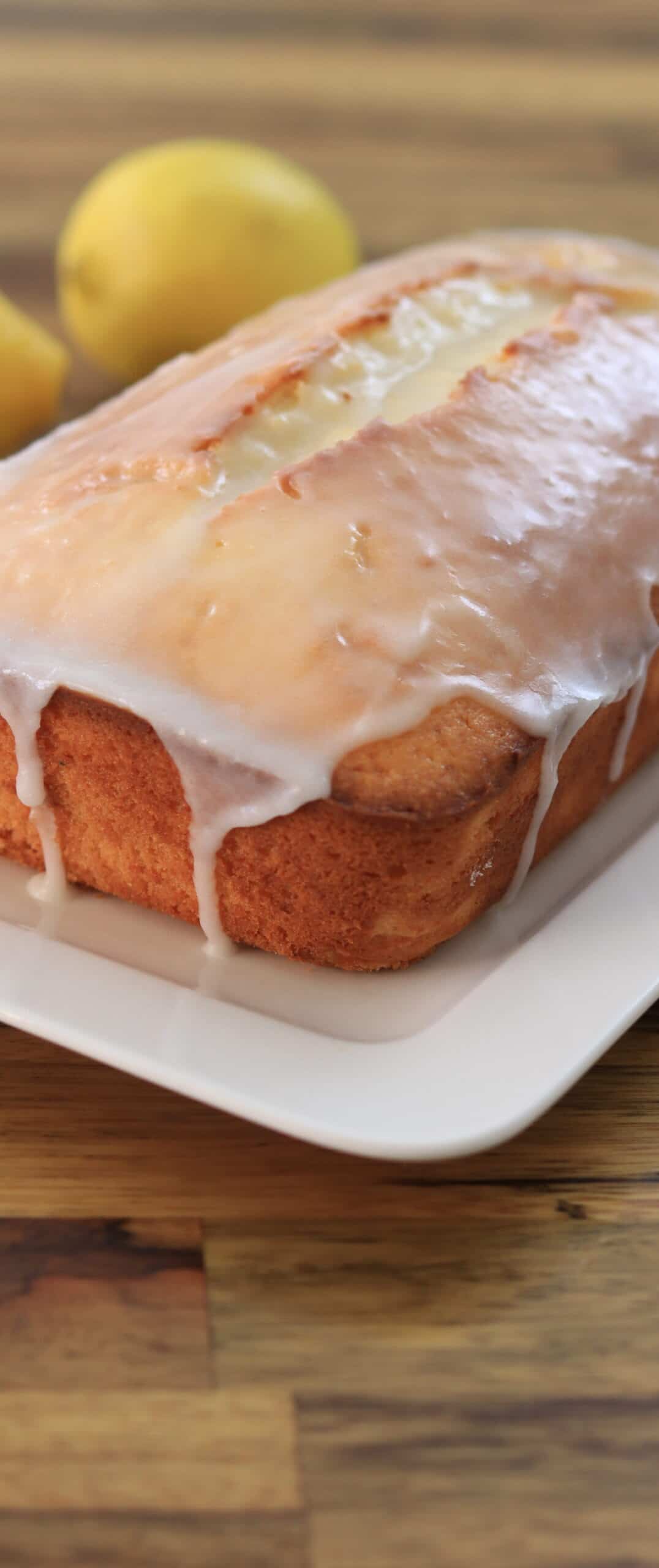 moist lemon cake drizzled with lemon glaze