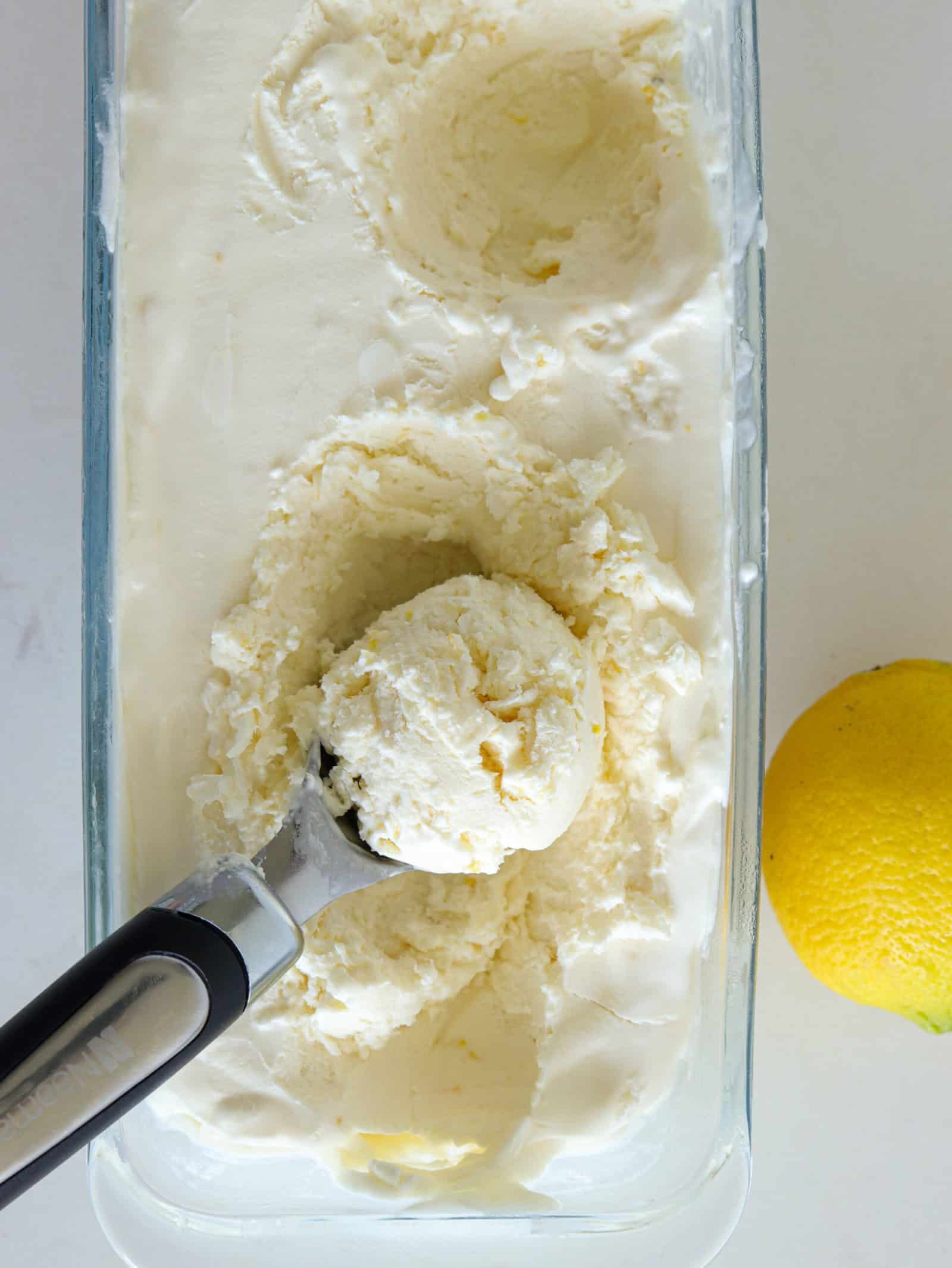 homemade creamy 3-ingredient lemon ice cream