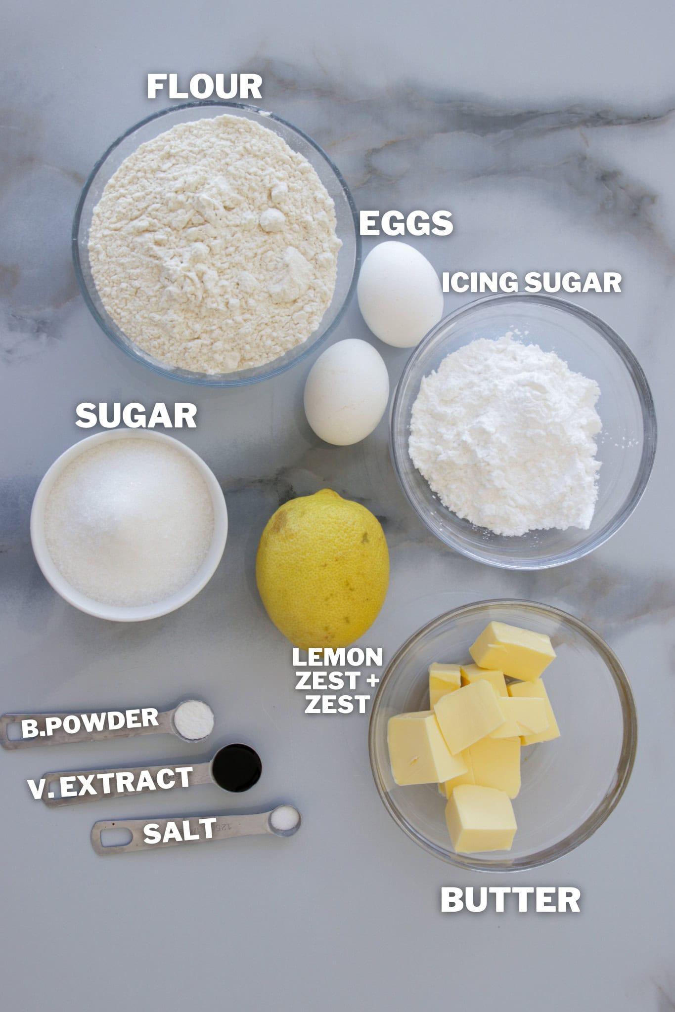 ingredients for lemon cookies