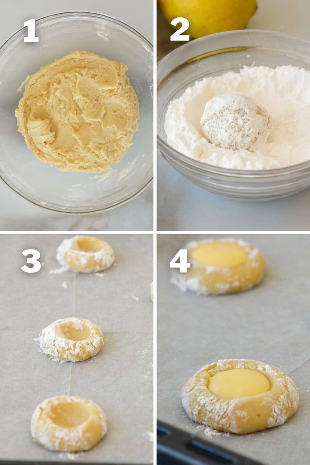 making homemade lemon thumbprint cookies