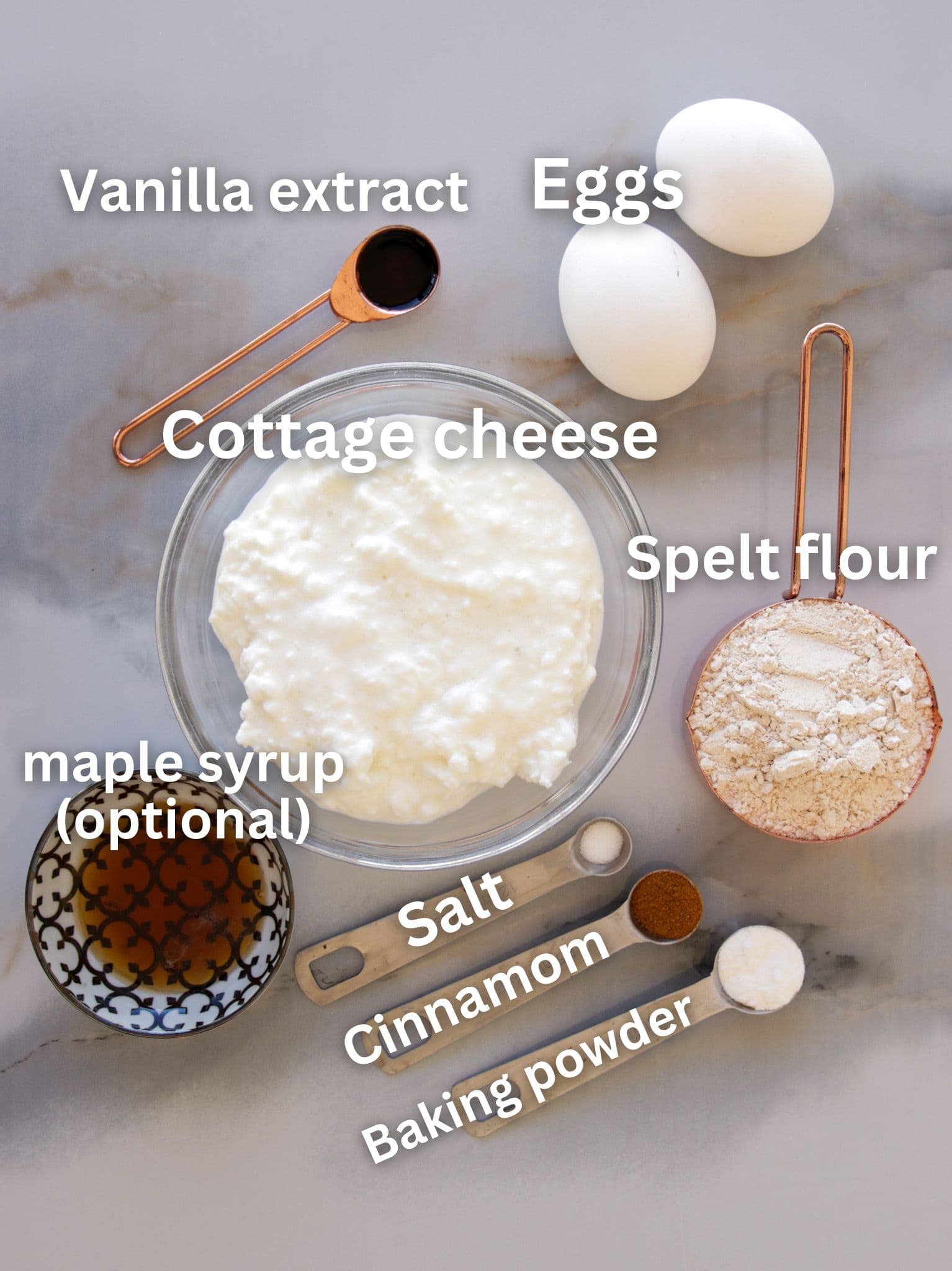 ingredients for cottage cheese pancakes 