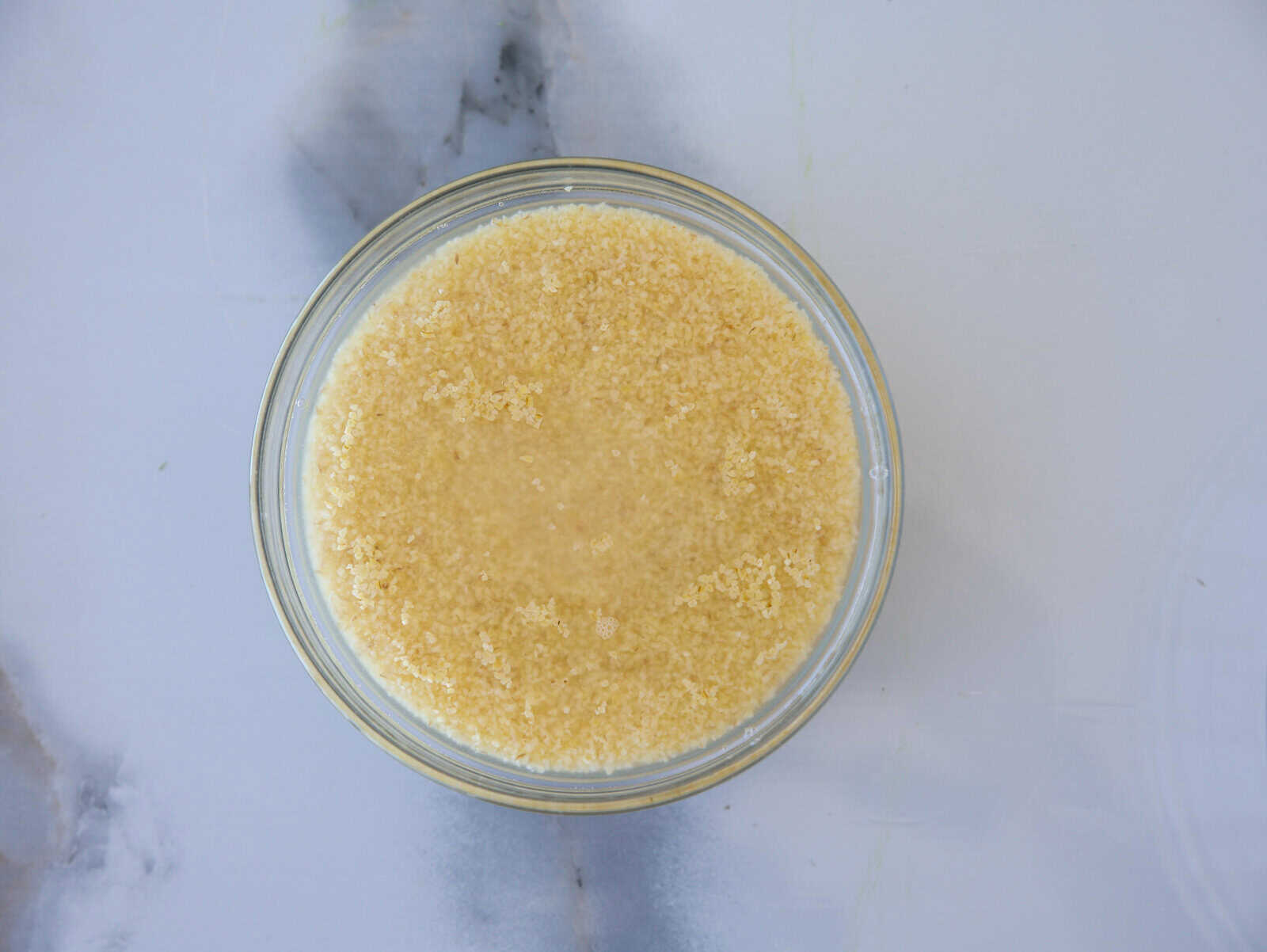 fine bulgur wheat soaking in water