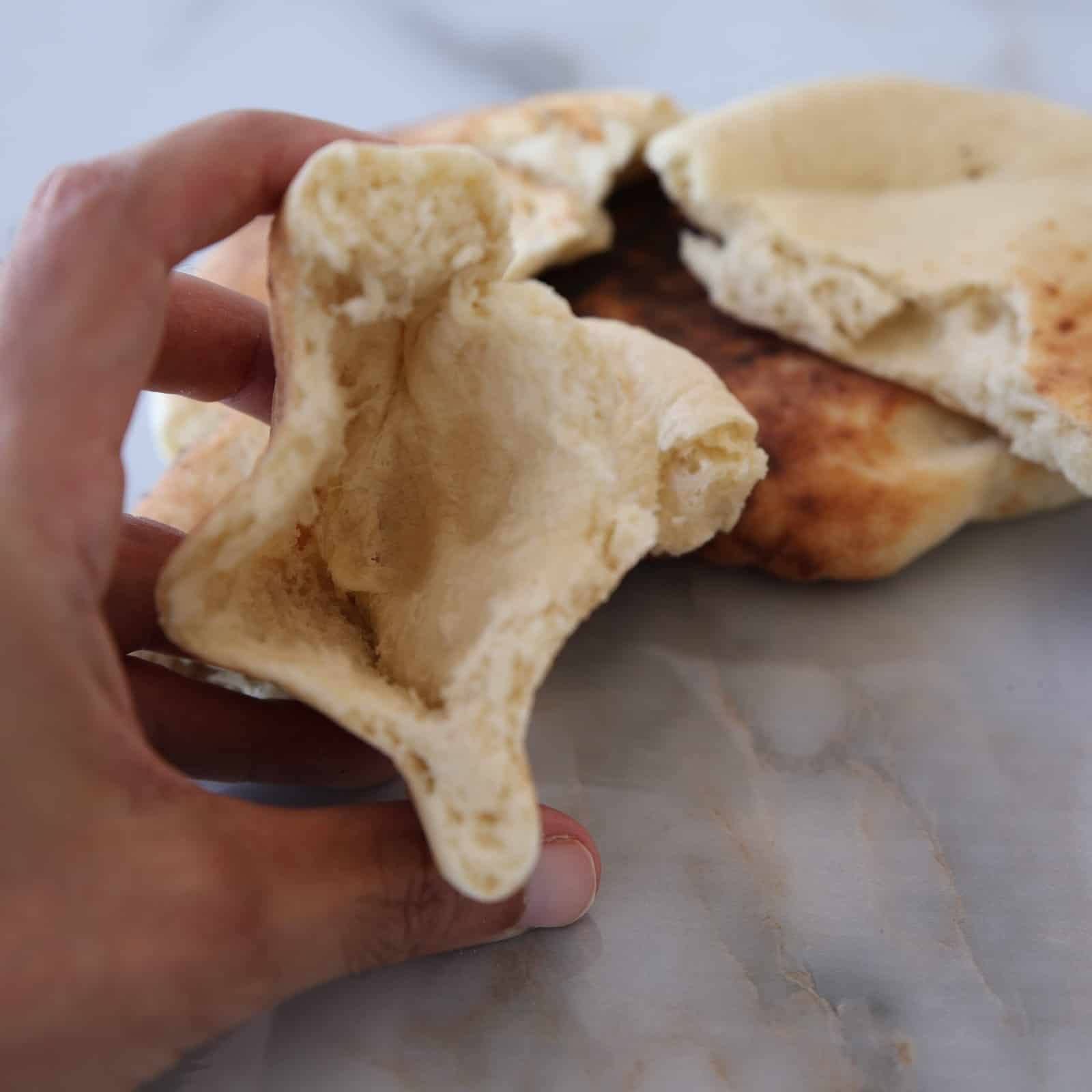 pita bread that was baked in a pizza oven