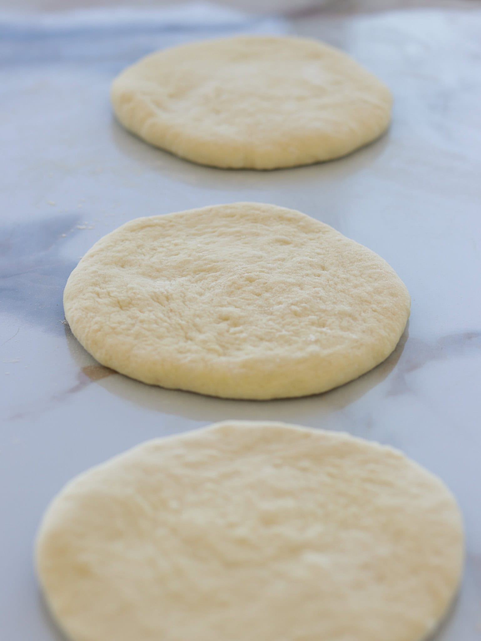 pita dough circles