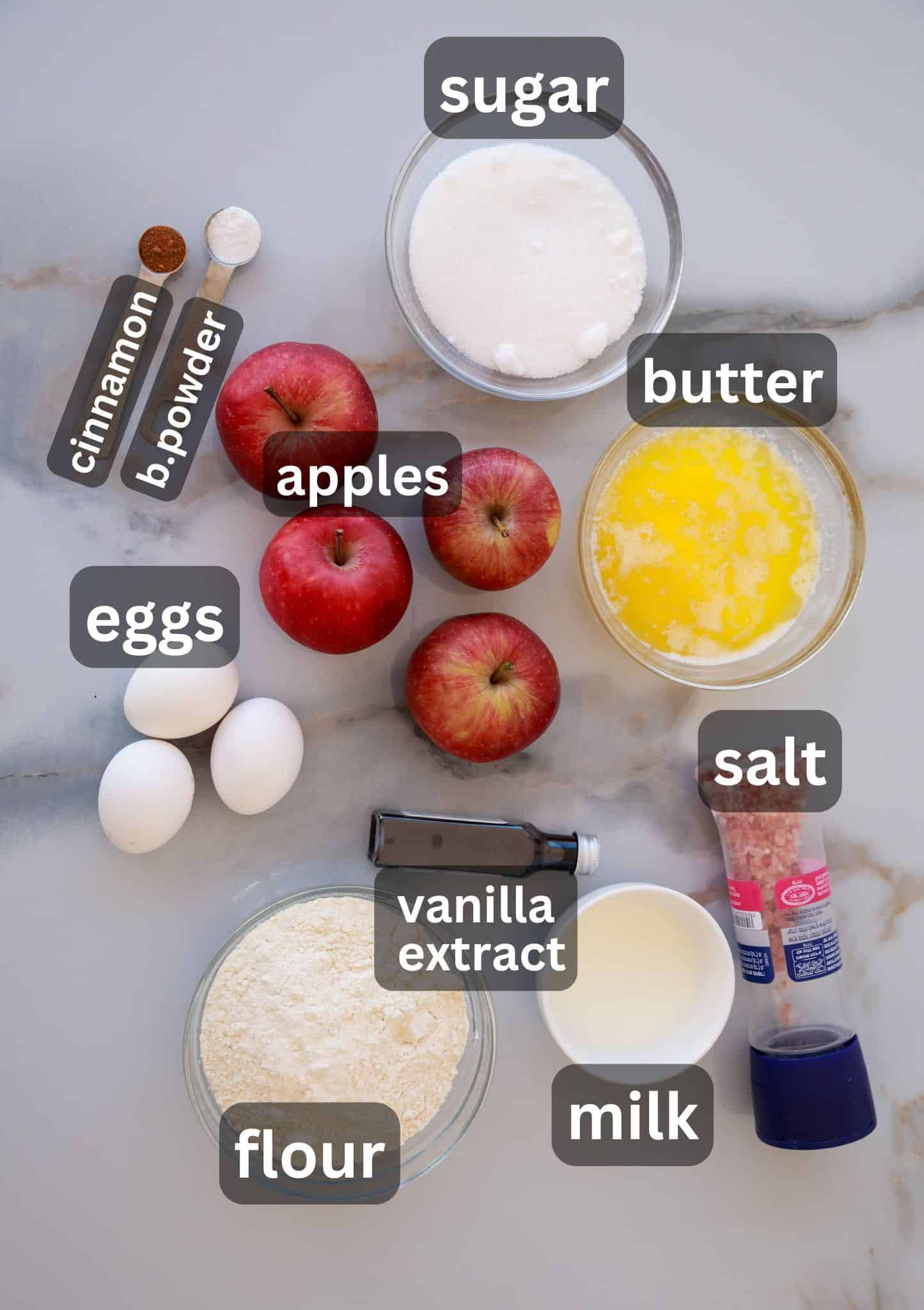 ingredients for apple cake