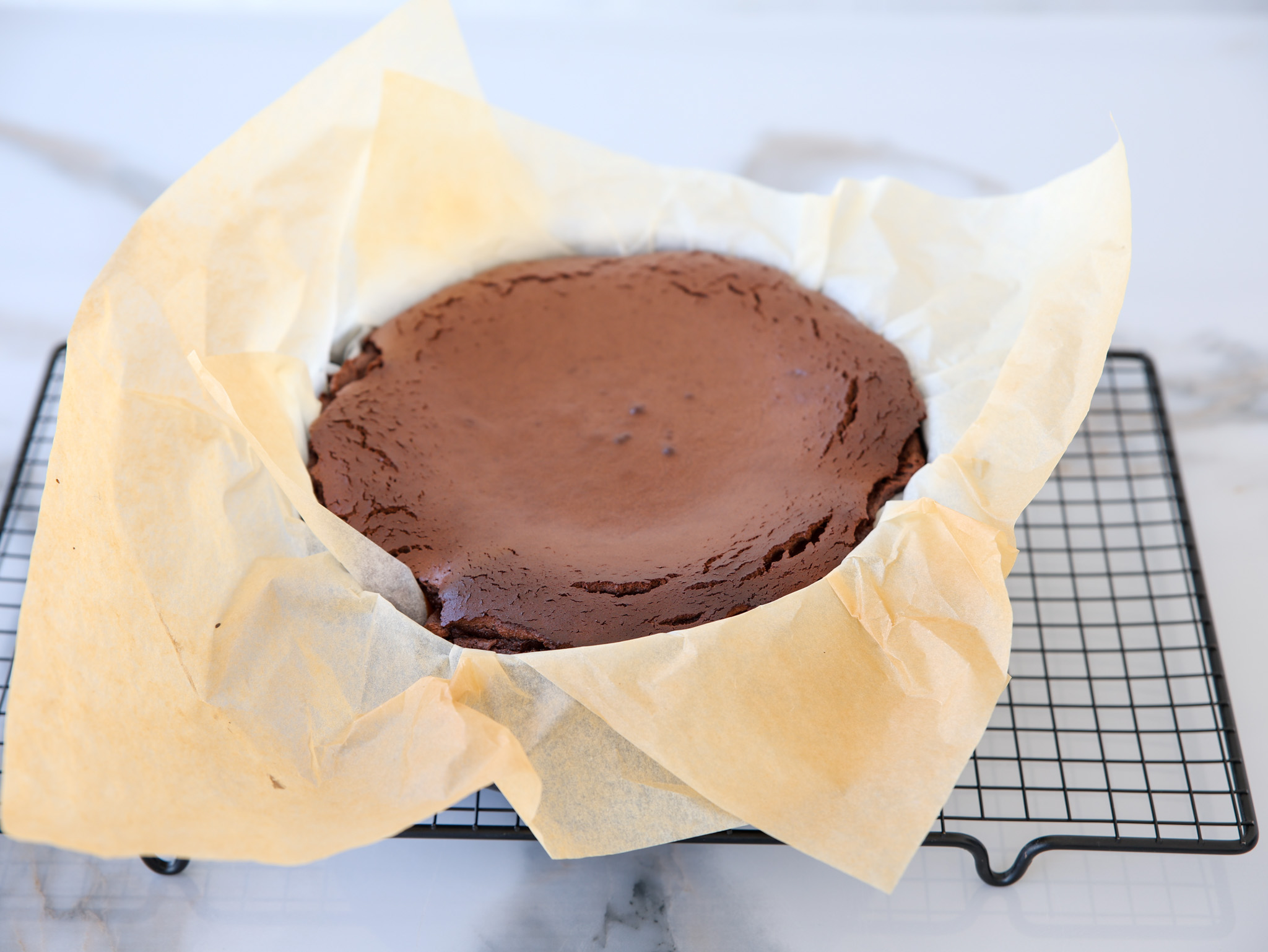 chill chocolate basque cheesecake overnight