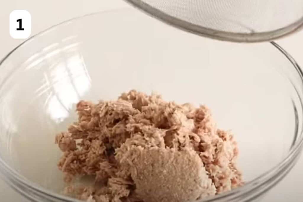 canned tuna in a bowl.