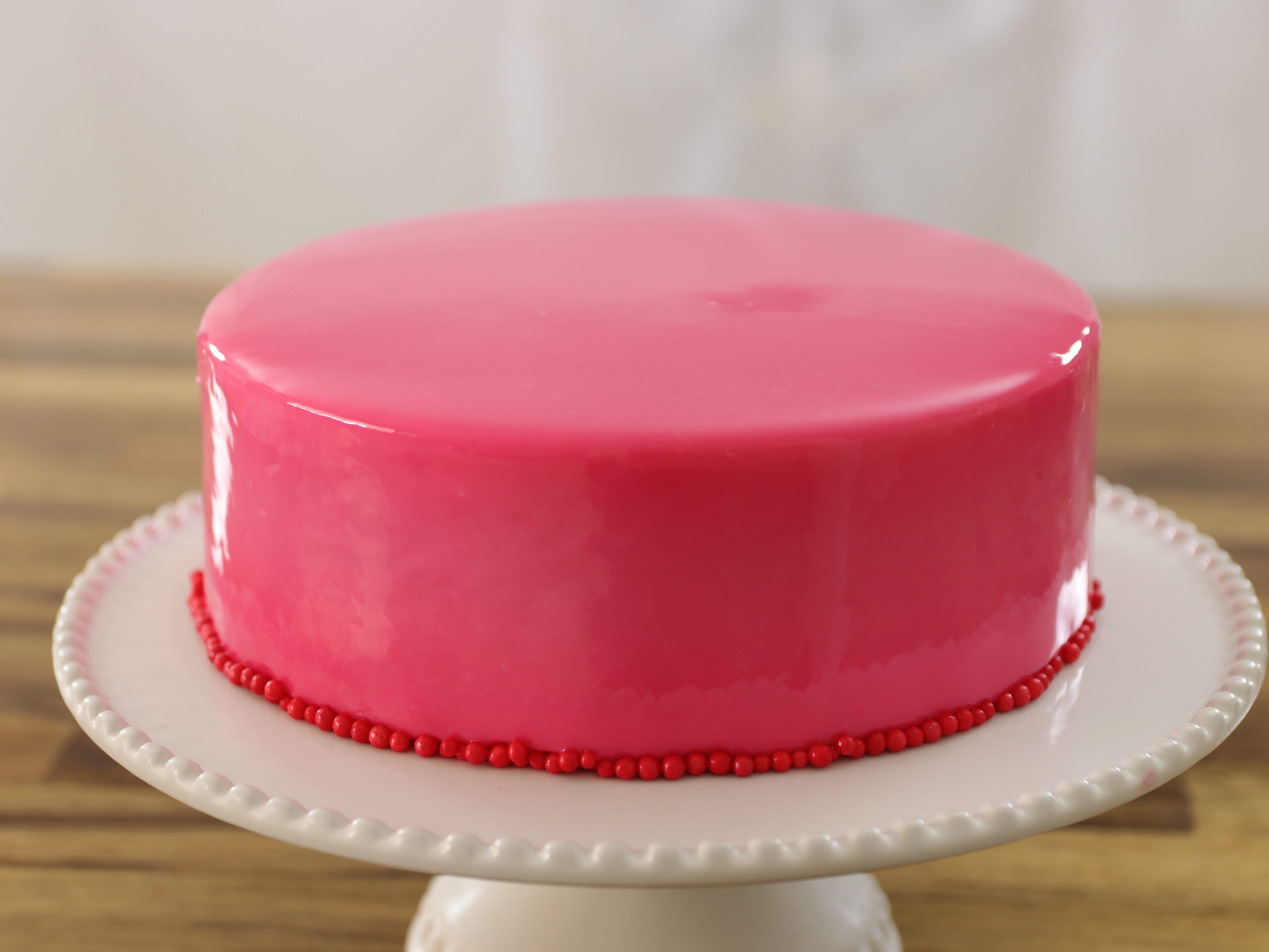 Strawberry Mousse Mirror Glaze Cake