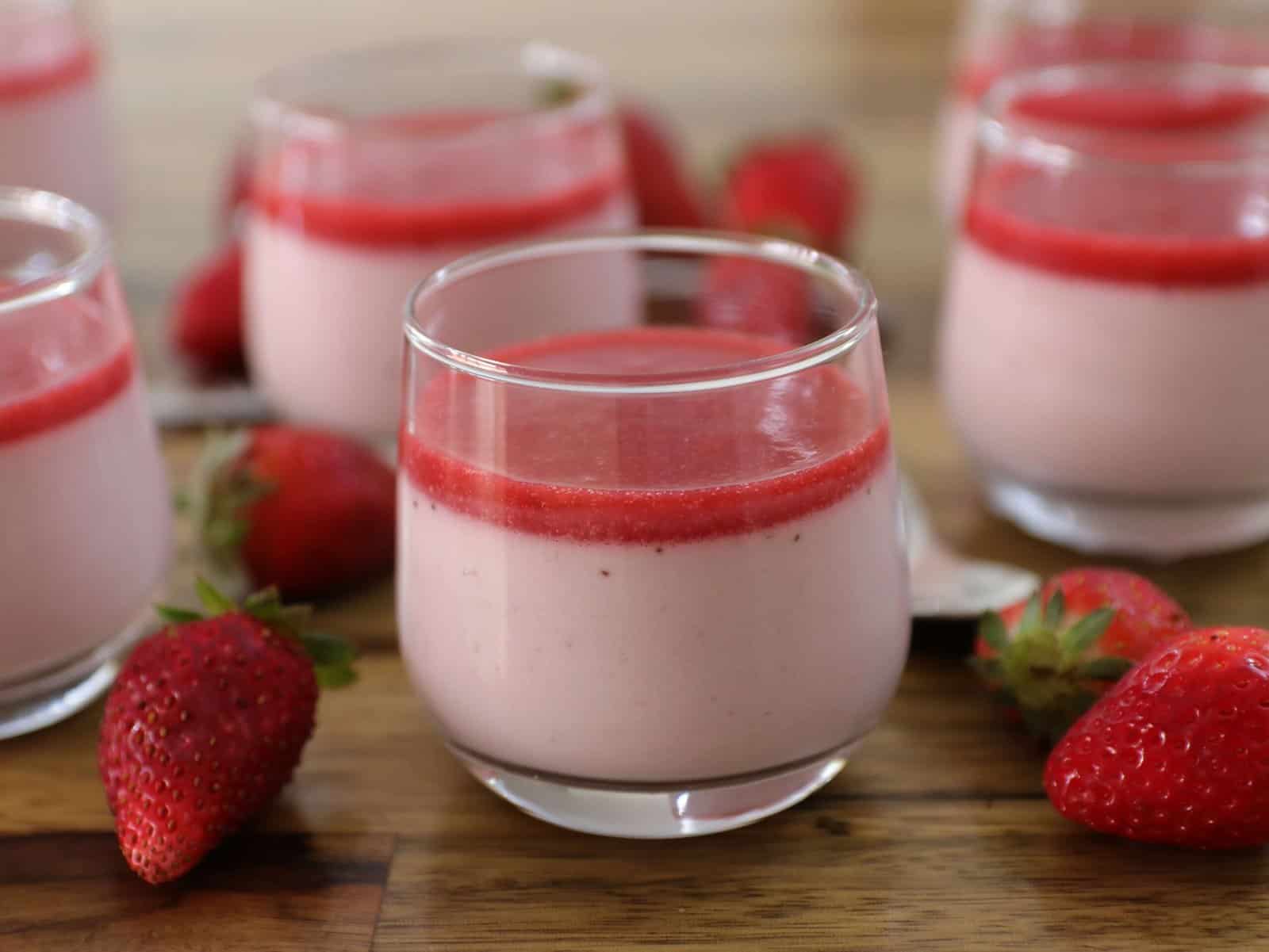 strawberry panna cotta