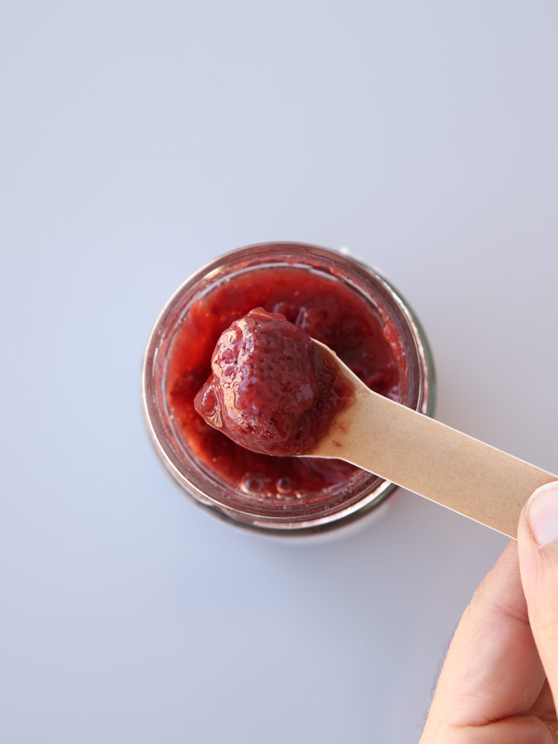 a teaspoon of sugar free strawberry jam