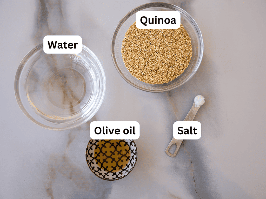 ingredients to make quinoa crepes.