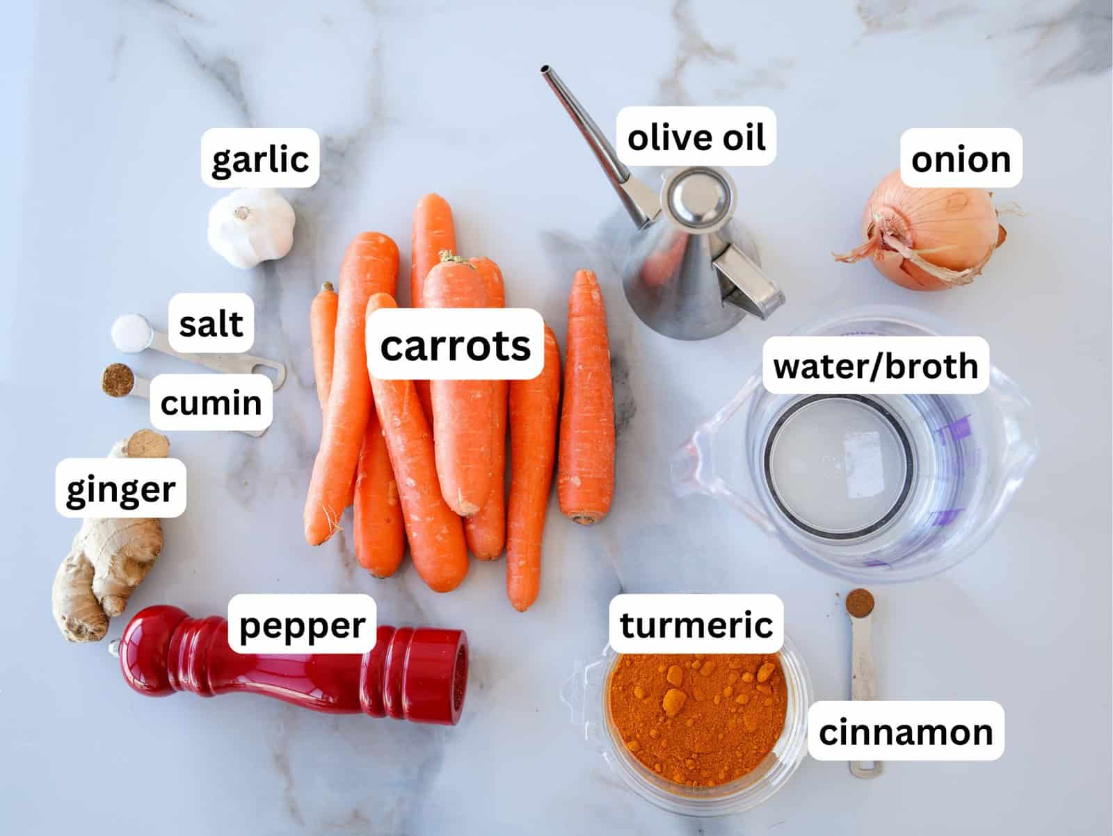 ingredients for carrot soup