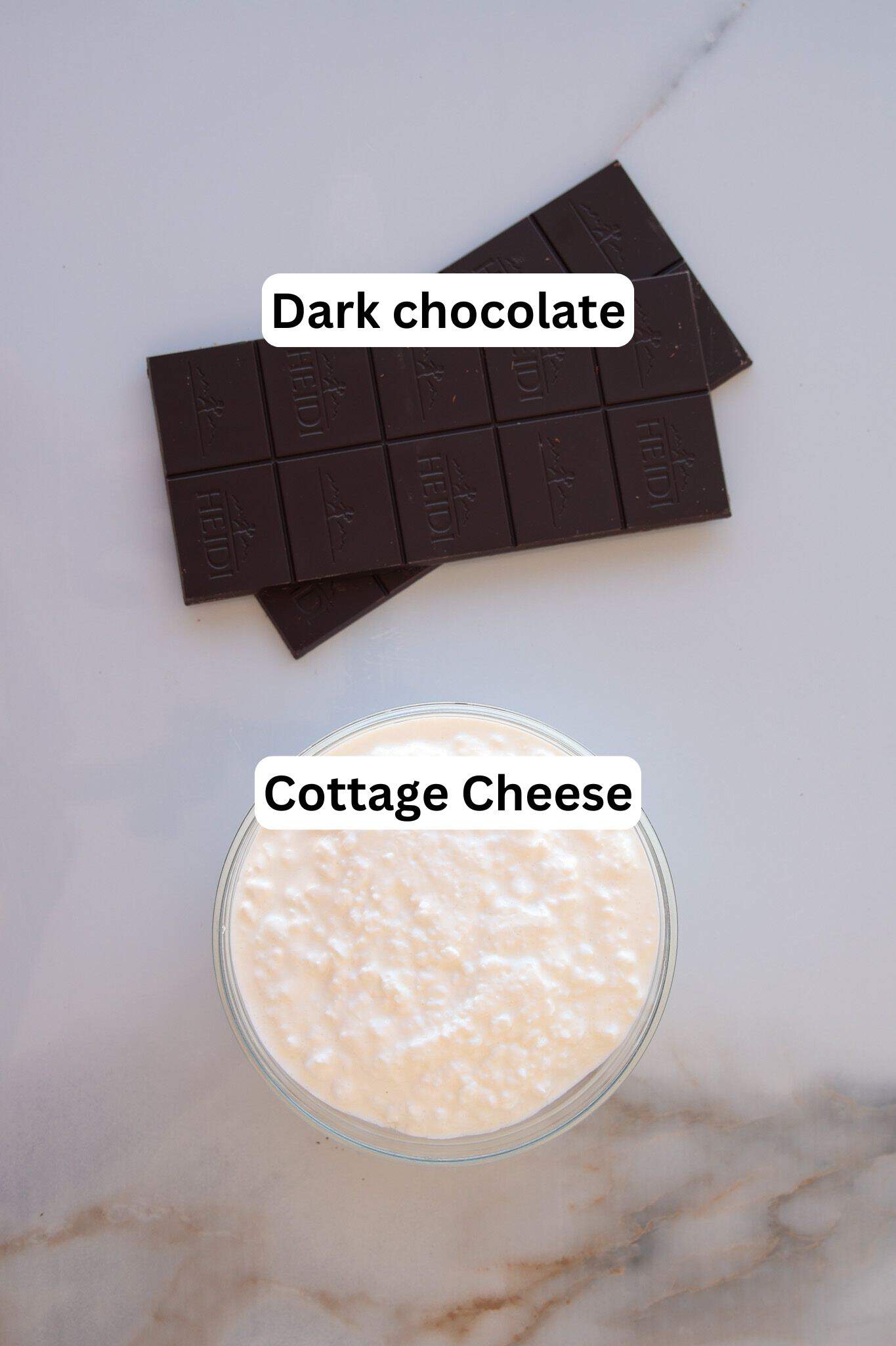 ingredients for cottage cheese mousse