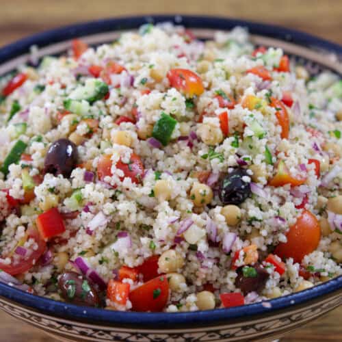 couscous salad in a large bowl.