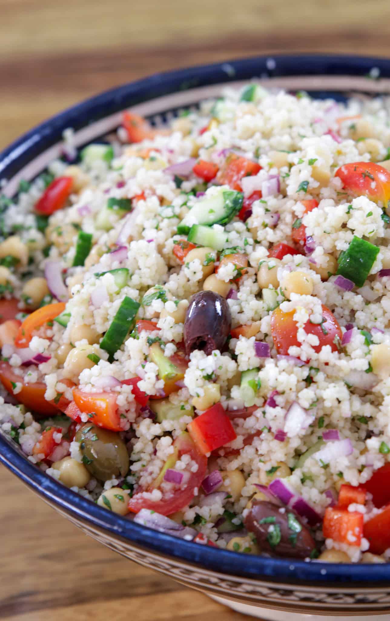 couscous salad in a bowl.