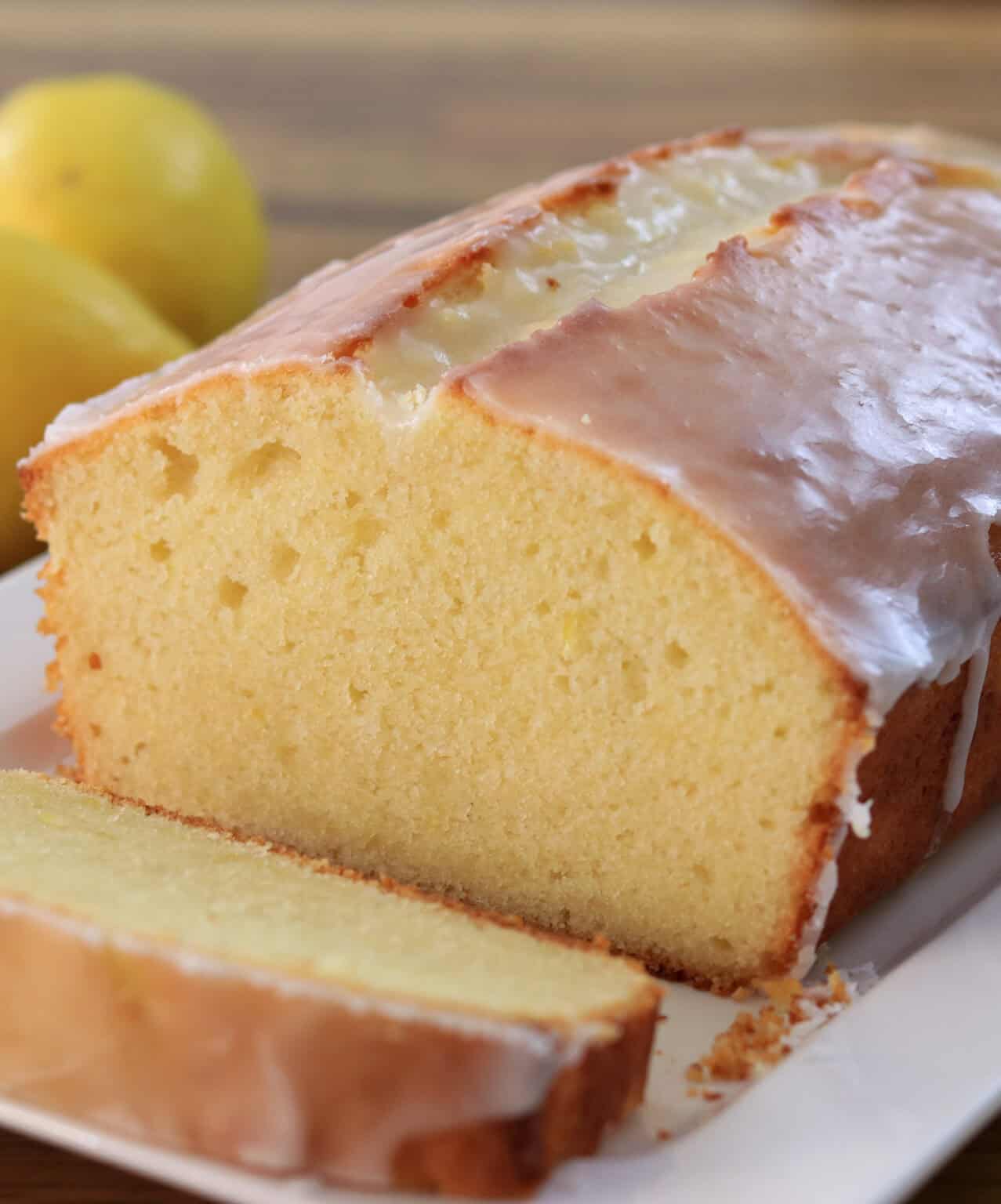 Moist Lemon Loaf Cake with Glaze | Lemon Pound Cake - The Cooking Foodie