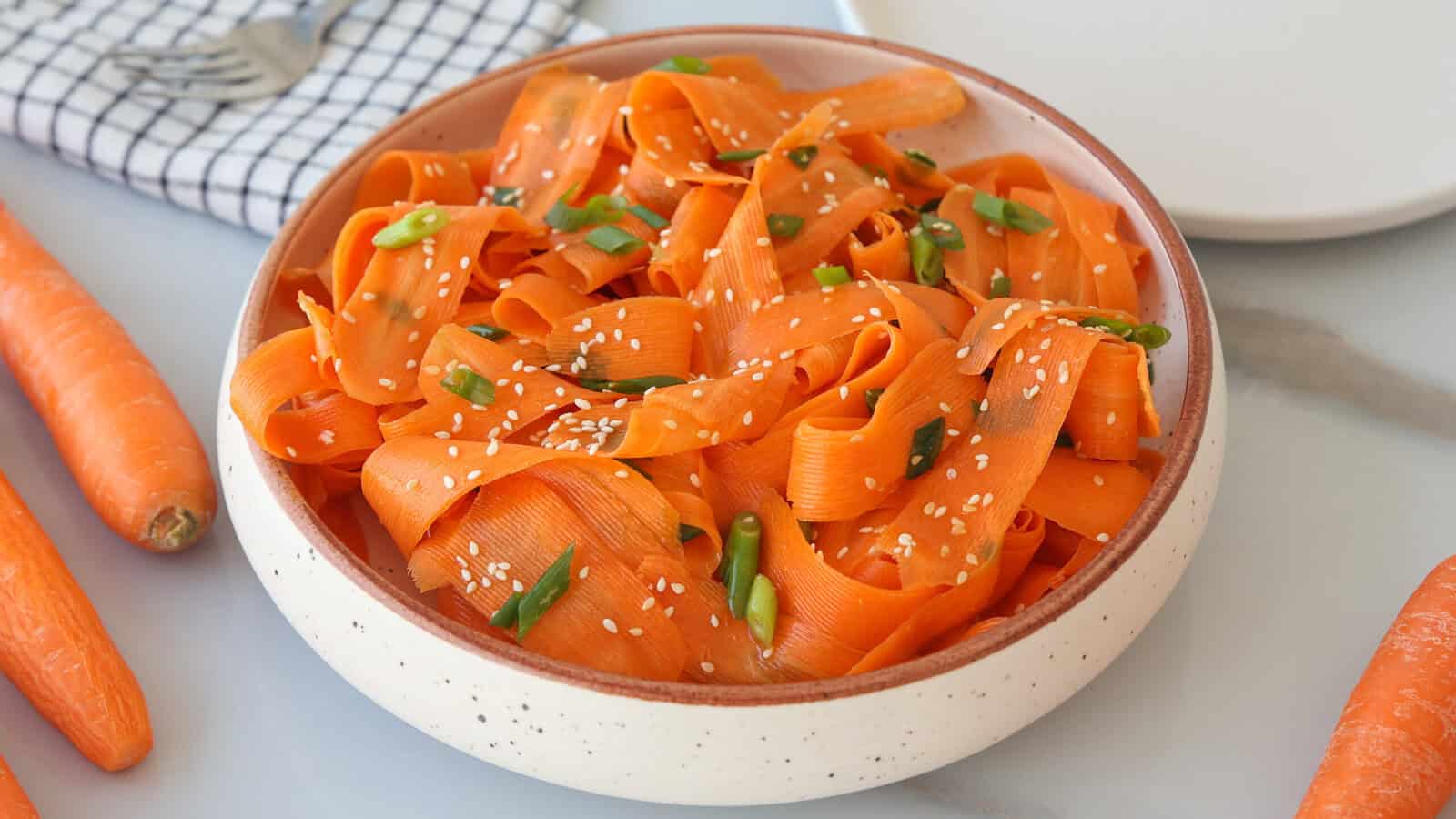 Asian Carrot Ribbon Salad With Ginger-Sesame Dressing