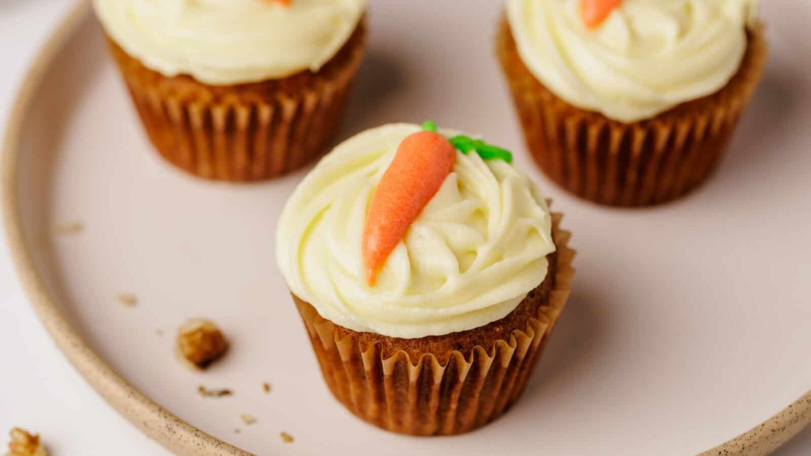 Carrot Cake Cupcakes with Cream Cheese Frosting
