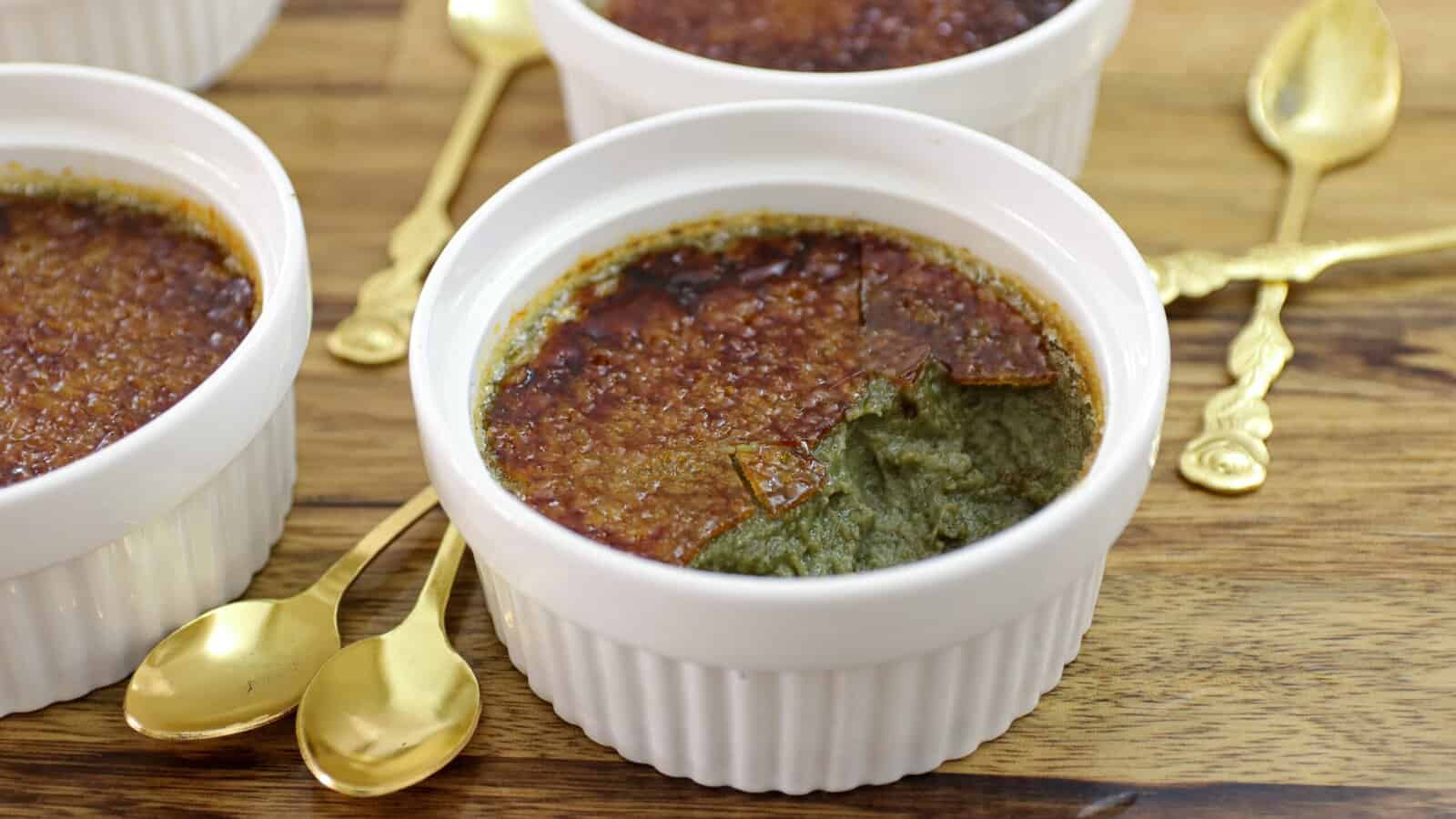 Pistachio Crème Brûlée (5 Ingredients)
