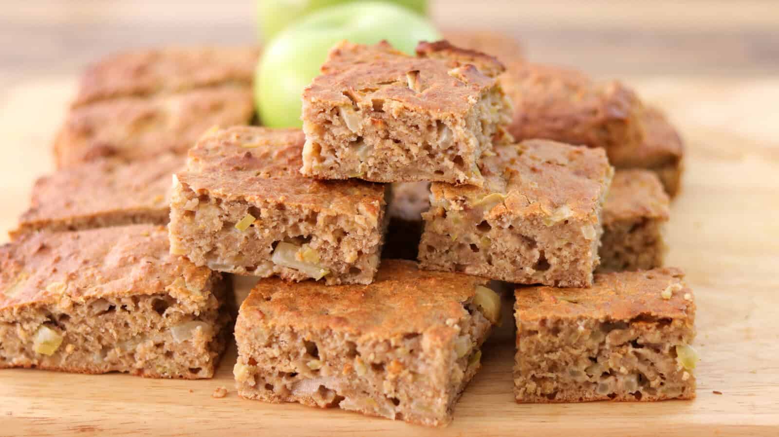 Healthy Apple Cake with Oats and Whole Grains (No Refined Sugar)