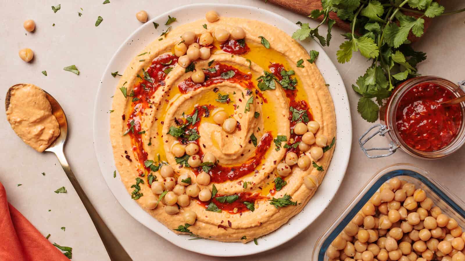Creamy Harissa Hummus Recipe
